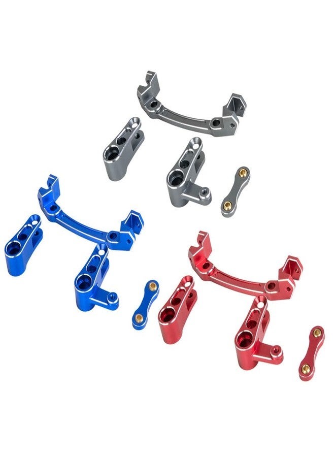 UURCSKY مجموعة توجيه من الألومنيوم، ذراع توجيه لسيارة Arrma 1/8 Mojave 4S 4X4 BLX RC، قطع غيار للترقية، بديل للرقم ARA340200 (أحمر) - Image 4